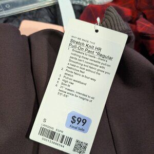 Size S Lululemon Stretch Knit HR Pull-On Pant in Brown